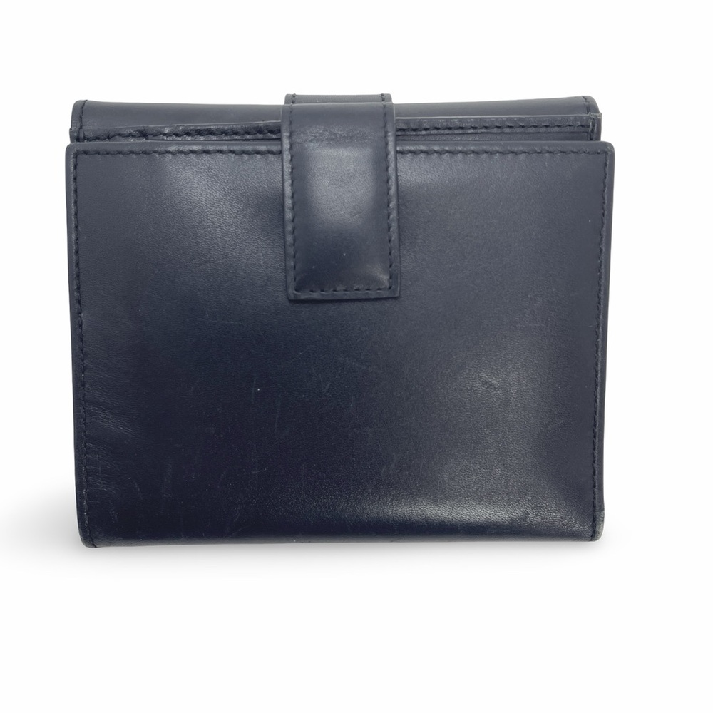 Salvatore Ferragamo Black Leather Multifold Wallet with Silver Buckle - Picture 3 of 14